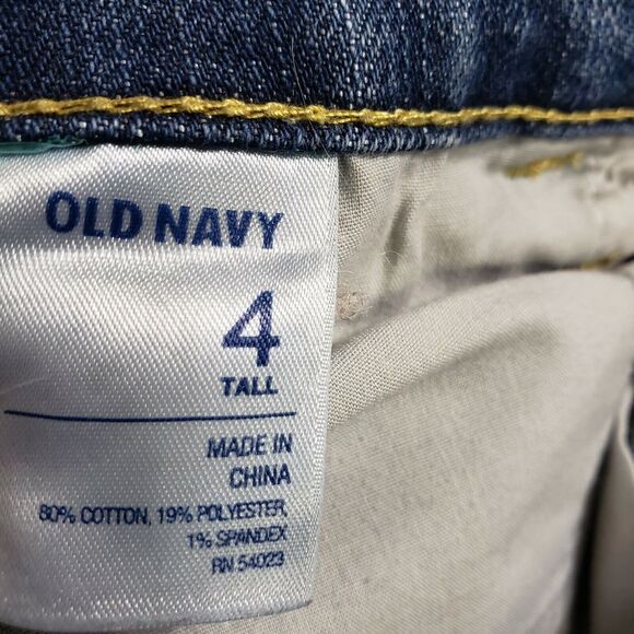 Old Navy Women Jeans Sz 4 Tall The Diva Denim Blue Straight Leg Stretch Low Rise - Picture 9 of 10